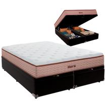 Cama Baú King e Colchão Hera Molas Ensacadas Colchobel Preto