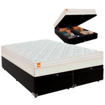 Cama Baú King e Colchão Tucson Molas Ensacadas Inducol Preto Cama Baú King e Colchão Tucson Molas Ensacadas Inducol Preto