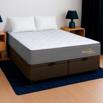 Cama Baú King Marrom+Colchão Manchester D33 PoliConfort Cama Baú King Marrom+Colchão Manchester D33 PoliConfort