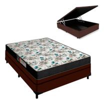 Cama Baú Marrom Casal 24cm de Altura Colchão Veneza D33