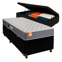 Cama + Bau Preto e Colchão D23 Solteiro Cama + Bau Preto e Colchão D23 Solteiro
