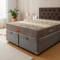 Cama Baú Queen Cabeceira Slim E Colchão Orthopedic Plus