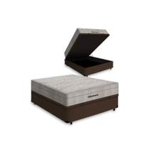 Cama Baú Queen e Colchão Airtech Springpocket Molas Ensacadas Ortobom Marrom Cama Baú Queen e Colchão Airtech Springpocket Molas Ensacadas Ortobom Marrom