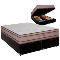 Cama Baú Queen e Colchão Artemis Molas Ensacadas Colchobel Preto