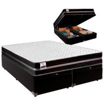 Cama Baú Queen e Colchão Bogota Molas Ultralastic Inducol Preto
