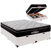 Cama Baú Queen e Colchão Elegant Molas Ensacadas Ortobom Branco