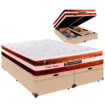 Cama Baú Queen e Colchão Esplendor Molas Ensacadas Luckspuma Bege Cama Baú Queen e Colchão Esplendor Molas Ensacadas Luckspuma Bege
