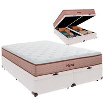 Cama Baú Queen e Colchão Hera Molas Ensacadas Colchobel Branco Cama Baú Queen e Colchão Hera Molas Ensacadas Colchobel Branco