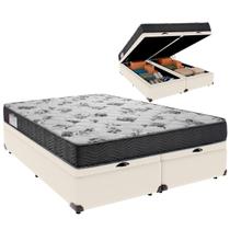 Cama Baú Queen e Colchão ISO 100 Espuma Ortobom Palha