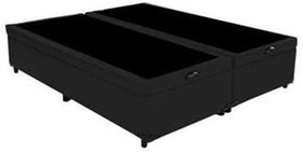 Cama Baú queen size Bipartido Suede Preto 1.58x1.98 Cama Baú queen size Bipartido Suede Preto 1.58x1.98