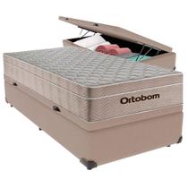 Cama Baú Solteiro Bege+colchão Airtech Molas Ortobom