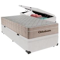 Cama Baú Solteiro Branco+Colchão Airtech Molas Ortobom