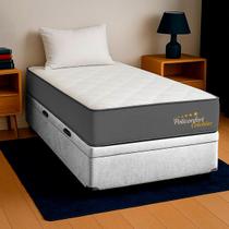 Cama Baú Solteiro Branco+Colchão Bertolucci Mola PoliConfort