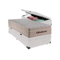 Cama Baú Solteiro Branco Colchão Molas Ensacadas Airtech SpringPocket 88x188 - Ortobom Cama Baú Solteiro Branco Colchão Molas Ensacadas Airtech SpringPocket 88x188 - Ortobom