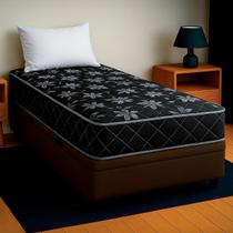 Cama Baú Solteiro Marrom+Colchão Monaco D33 PoliConfort Cama Baú Solteiro Marrom+Colchão Monaco D33 PoliConfort