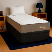 Cama Baú Solteiro Preto+Colchão Manchester D33 PoliConfort