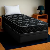 Cama Baú Solteiro Preto + Colchão Monaco D33 PoliConfort Cama Baú Solteiro Preto + Colchão Monaco D33 PoliConfort