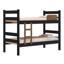 Cama Beliche Com Escada De Dois Degraus e Lateral De Proteção Prisma - J&A Móveis