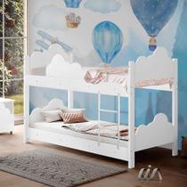 Cama Beliche Infantil Nuvem Branco Marina Divaloto