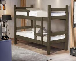 Cama Beliche Madeira Solteiro Leticia Resistente com Grade de Proteção