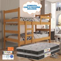 Cama Beliche Solteiro Grecia Mdf Com 2 Colchao D20 Conforto Nature