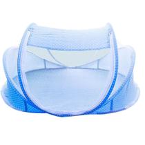Cama berço infantil com mosquiteiro dobravel azul - dm toys
