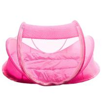 Cama berço infantil com mosquiteiro dobravel rosa - dm toys