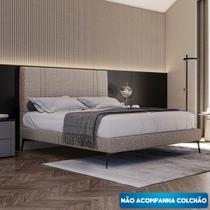 Cama Bi Partida Slim Queen em Linho com Cabeceira - Skybox Cama Bi Partida Slim Queen em Linho com Cabeceira - Skybox