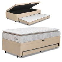 Cama Bibox Baú com Colchão City Solteiro e Cama Auxiliar Conjugada 88x188x69cm Bela Cama Bibox Baú com Colchão City Solteiro e Cama Auxiliar Conjugada 88x188x69cm Bela