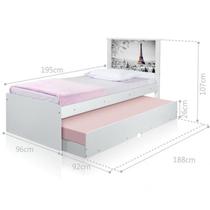 Cama Bibox com Cabeceira Solteiro Cidade Paris Cama Bibox com Cabeceira Solteiro Cidade Paris