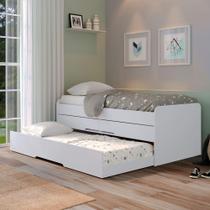 Cama Bibox de Solteiro Com Cama Auxiliar e 2 Gavetas BiCama de Solteiro Branco