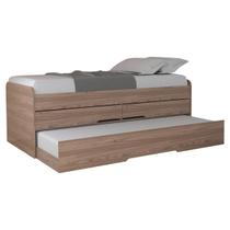 Cama Bibox de Solteiro Com Cama Auxiliar e 2 Gavetas Cappuccino - Juliette - Robel Móveis