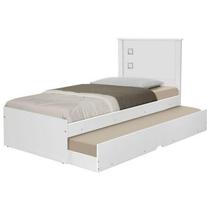 Cama Bibox Solteiro Barcelona Branco com Colchões