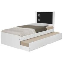 Cama Bibox Solteiro Barcelona branco e preto Com Colchões Cama Bibox Solteiro Barcelona branco e preto Com Colchões