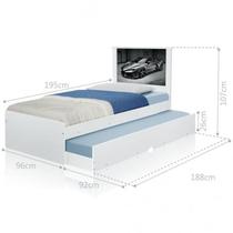 Cama Bibox Solteiro Carro Sport Chumbo