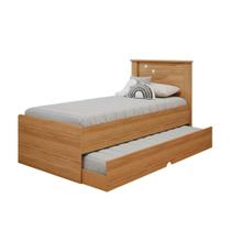 Cama Bibox Solteiro Cimol Bianca 100% MDF com Cama Auxiliar - Nature