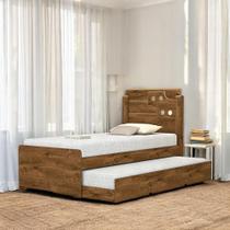 Cama Bibox Solteiro com Aplique Luiza Malbec