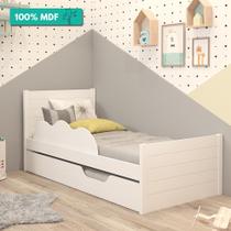 Cama Bibox Solteiro Protetor Lateral 100% Mdf Elza Cimol Branco - CIMOL MOVEIS