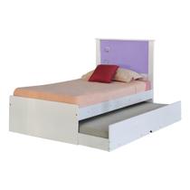 Cama Bibox Solteiro Reino Branco/Lilás G68 - Gran Belo