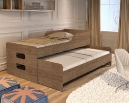 Cama Bicama Elis Solteiro com Estrado Reforçado e Cama Inferior com Rodinhas