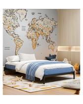 Cama Bicama Para Quarto Solteiro de Ferro Com Rodízios Preta