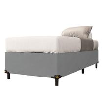 Cama Box 0,79 M Com 38cm De Altura Prince Suede Cinza Cinza