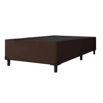 Cama Box 0,96m com 38cm de Altura Prince Suede Marrom - KHIARA