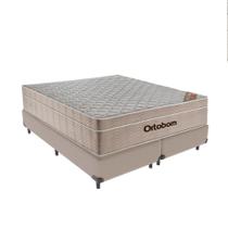 Cama + Box Airtech Colchão Ortobom Queen 158cm Springpocket Cor:bege Cama + Box Airtech Colchão Ortobom Queen 158cm Springpocket Cor:bege