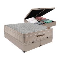 Cama + Box Airtech Colchão Ortobom Queen com Baú Bege SpringPocket Cama + Box Airtech Colchão Ortobom Queen com Baú Bege SpringPocket