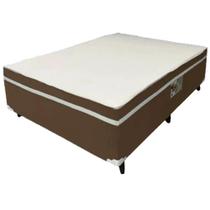 Cama Box Alto Nivel Casal com Molas Ensacadas 138x188x60cm Cor Marrom