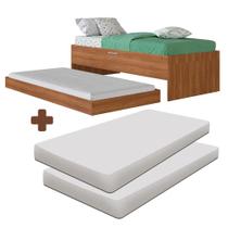 Cama Box Articulável Com Cama Auxiliar E 2 Colchões Nogal Heres Shop Jm