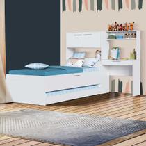 Cama Box Articulável Com Cama Auxiliar E Escrivaninha Branco Ziel Shop Jm