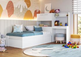 Cama Box Articulável Solteiro 90cm Istambul Branco Art in Móveis