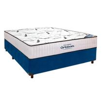 Cama Box Azul + Colchão Casal High Foam Ortobom Cama Box Azul + Colchão Casal High Foam Ortobom